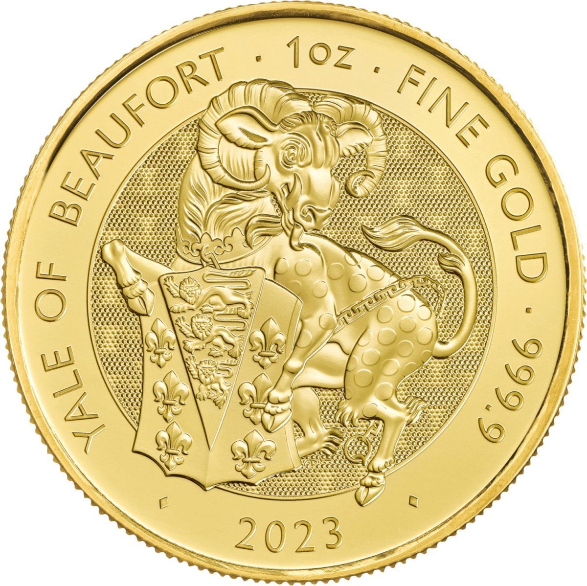 100 Pounds - Elizabeth II Posthumous; Yale of Beaufort; 1 oz Fine Gold reverse
