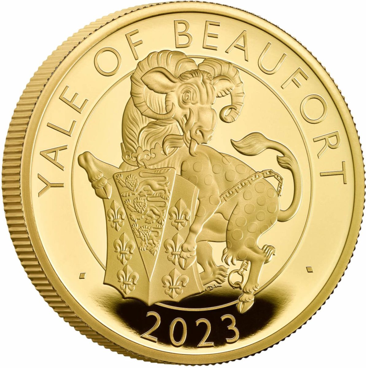 100 Pounds - Elizabeth II Posthumous; Yale of Beaufort; Gold Proof reverse