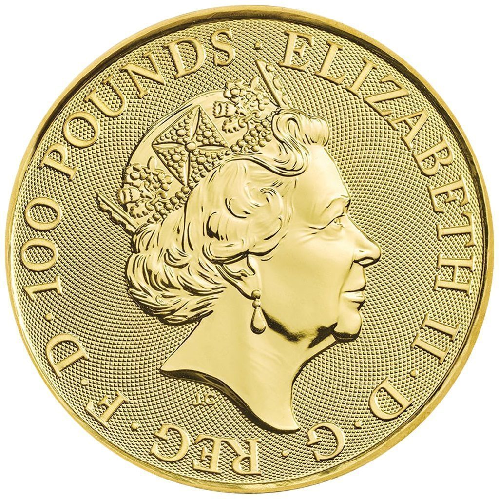100 Pounds - Elizabeth II The band Queen; 1 oz Fine Gold obverse