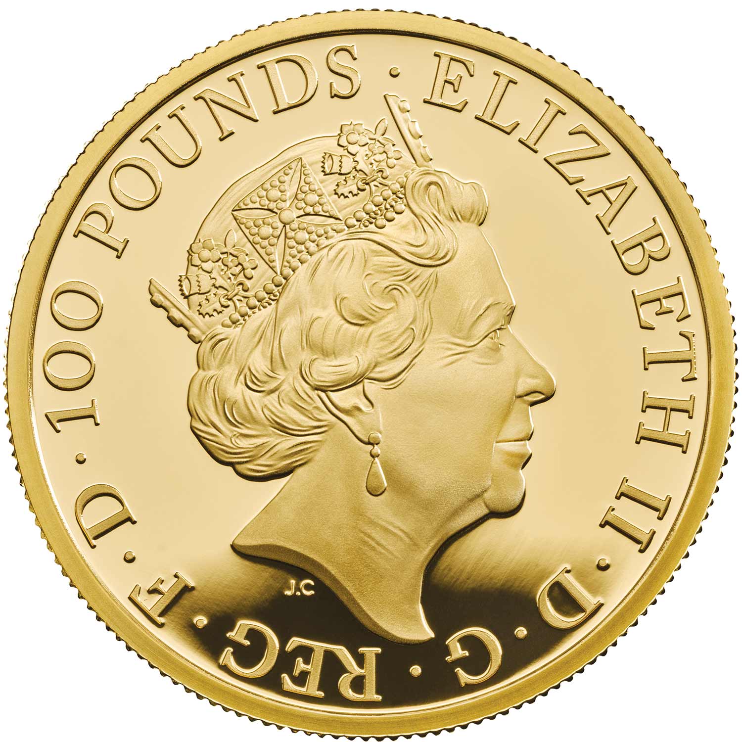 100 Pounds - Elizabeth II The Queen's Beasts Completer; Gold Proof obverse