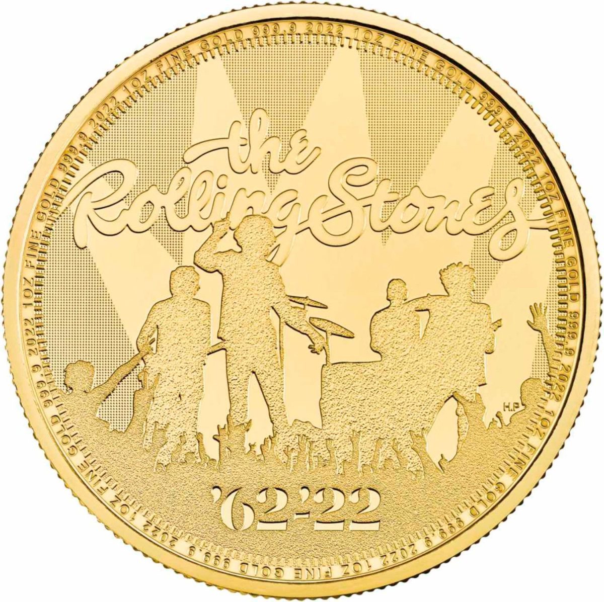 100 Pounds - Elizabeth II The Rolling Stones; 1oz Fine Gold