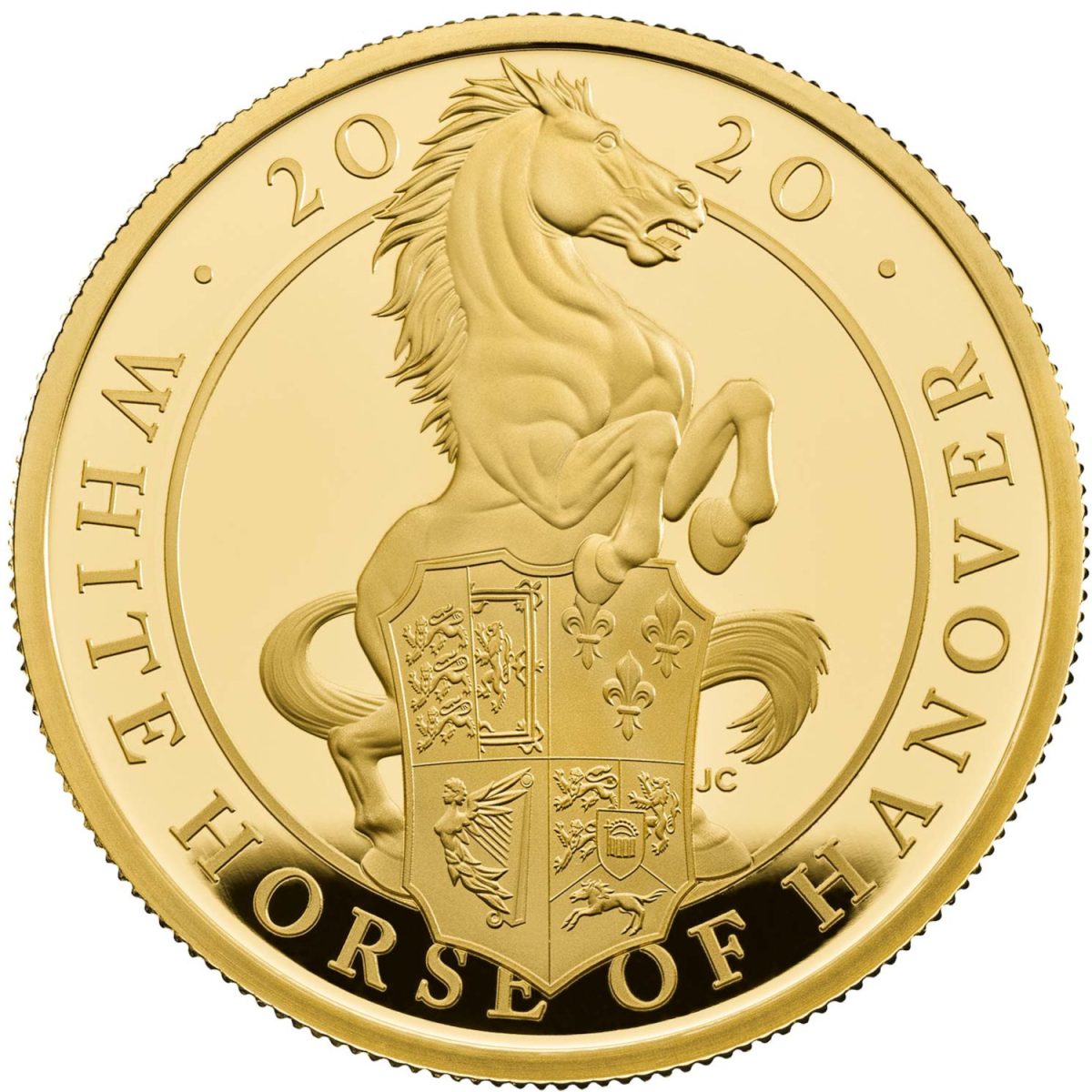 100 Pounds - Elizabeth II White Horse of Hanover; Gold Proof reverse