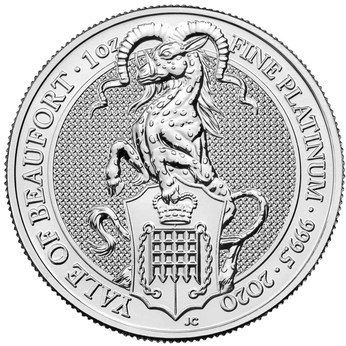 100 Pounds - Elizabeth II Yale of Beaufort; 1 oz Fine Platinum