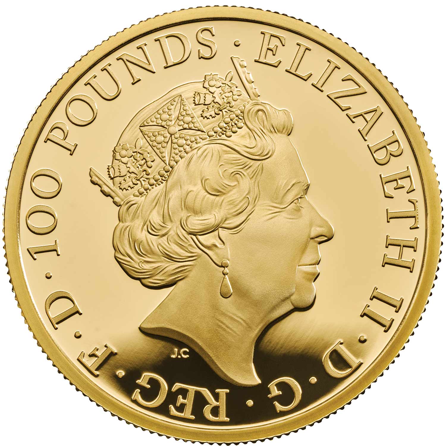 100 Pounds - Elizabeth II Yale of Beaufort; Gold Proof obverse