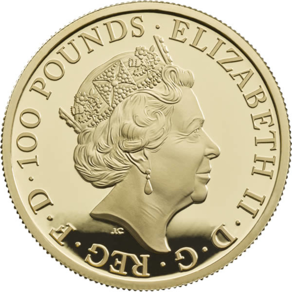 100 Pounds - Elizabeth II Year of the Dog; Gold Proof obverse