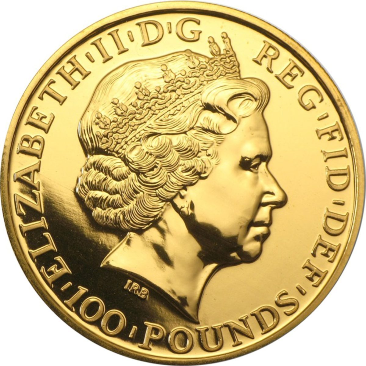 100 Pounds - Elizabeth II Year of the Horse; 1 oz Fine Gold obverse