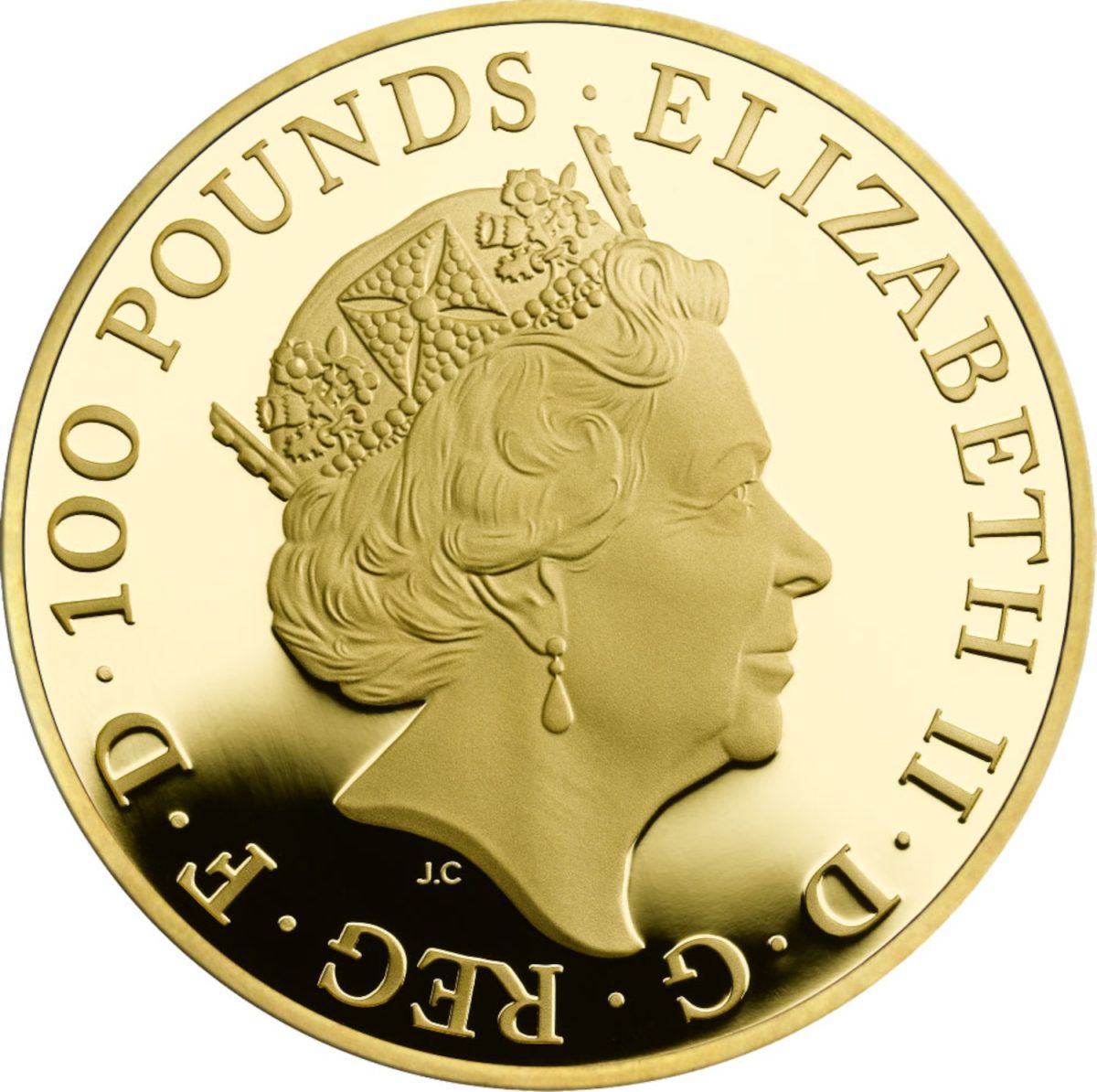 100 Pounds - Elizabeth II Year of the Monkey; Gold Proof obverse