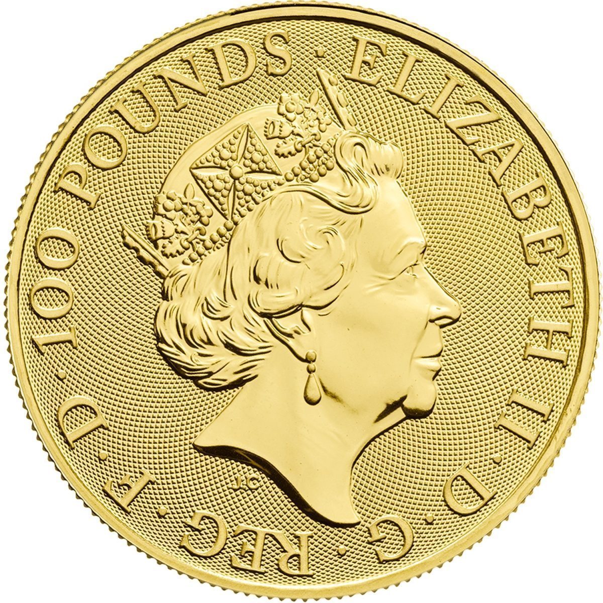 100 Pounds - Elizabeth II Year of the Pig; 1 oz Fine Gold obverse