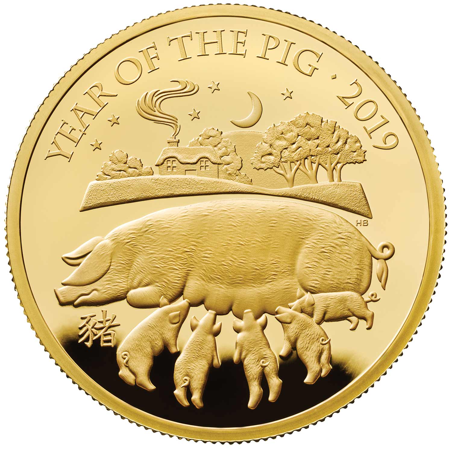 100 Pounds - Elizabeth II Year of the Pig; Gold Proof reverse