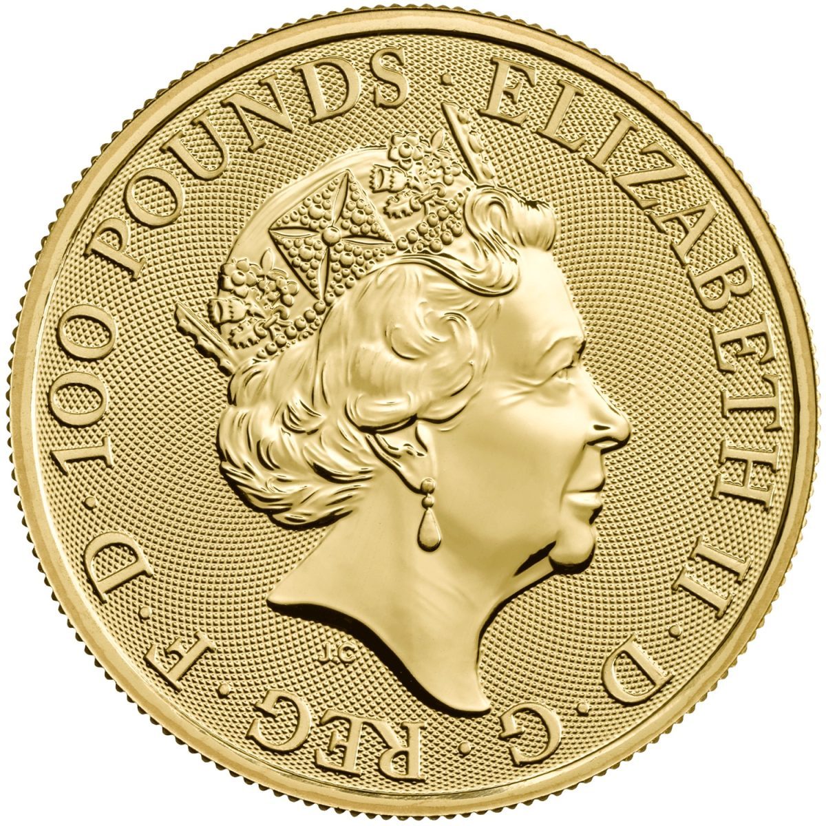 100 Pounds - Elizabeth II Year of the Rat; 1 oz Fine Gold obverse