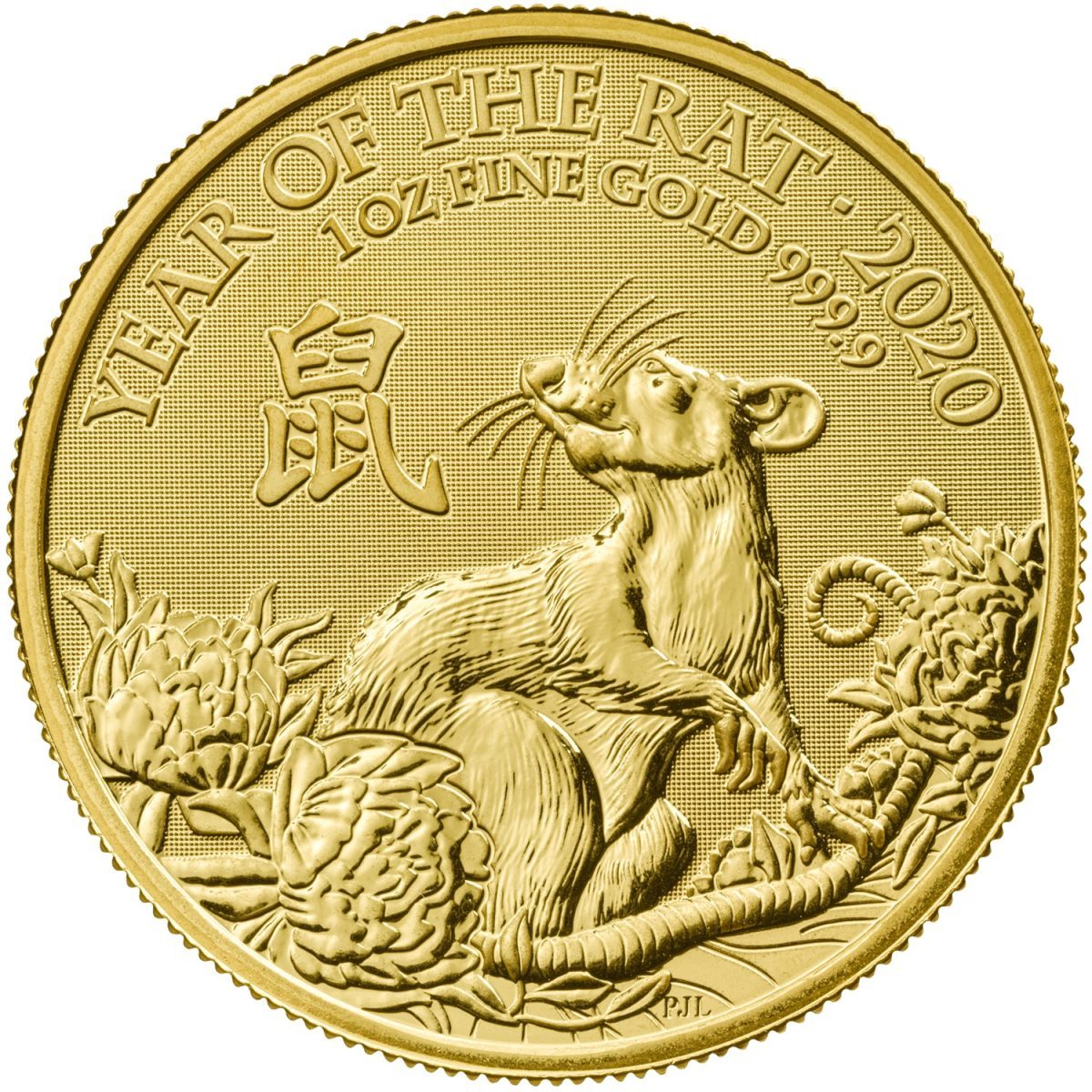100 Pounds - Elizabeth II Year of the Rat; 1 oz Fine Gold reverse