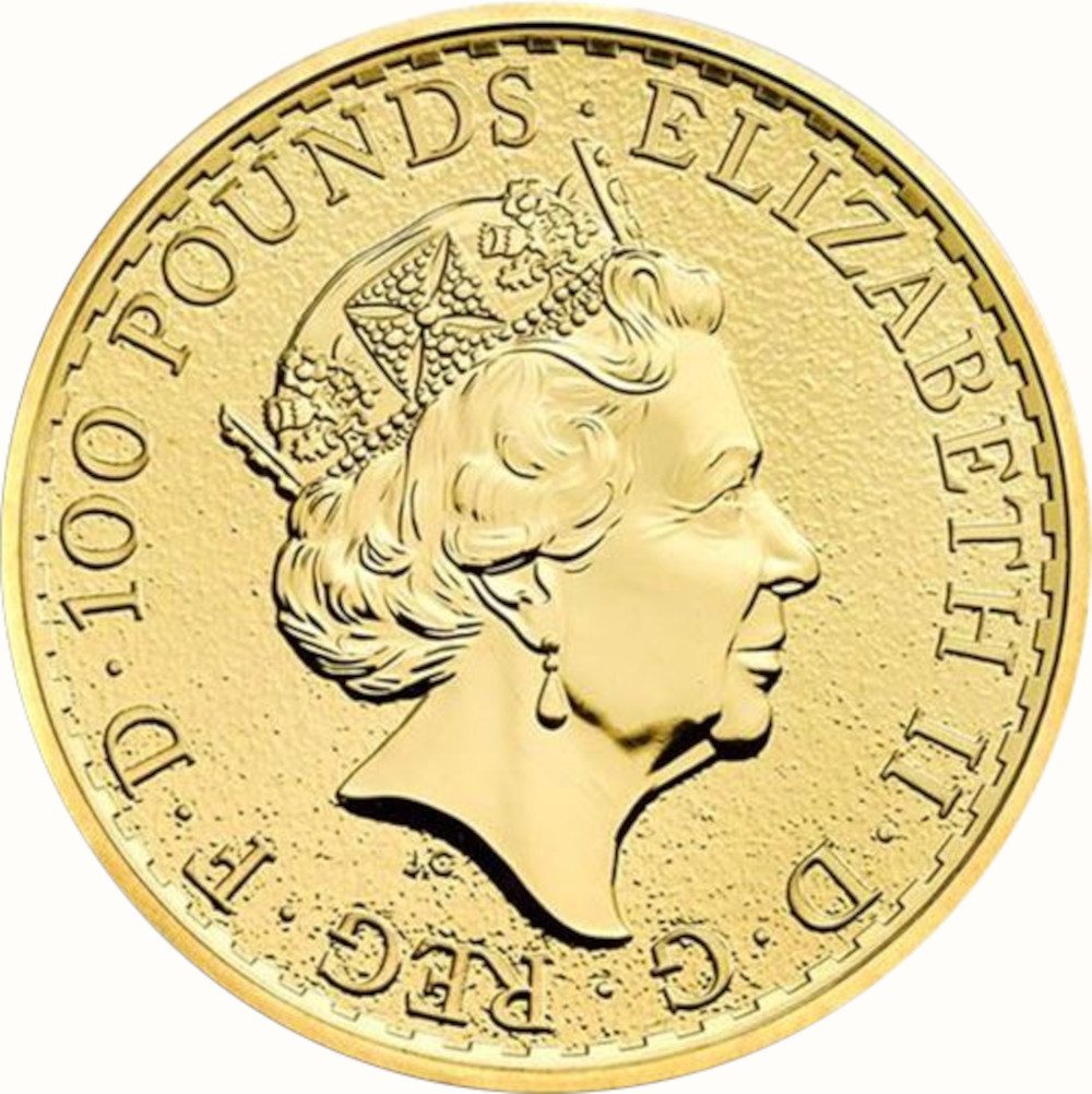 100 Pounds - Elizabeth II Year of the Rooster; 1 oz Fine Gold obverse