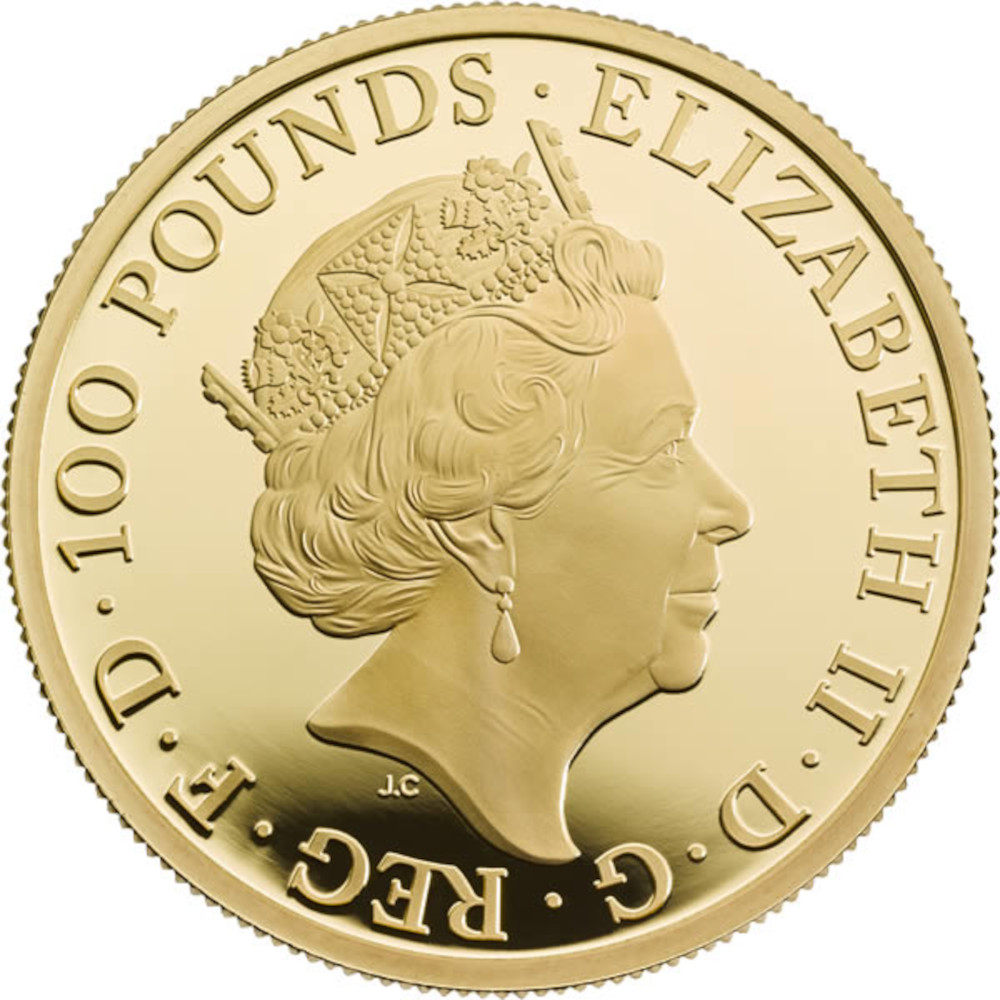 100 Pounds - Elizabeth II Year of the Rooster; Gold Proof obverse
