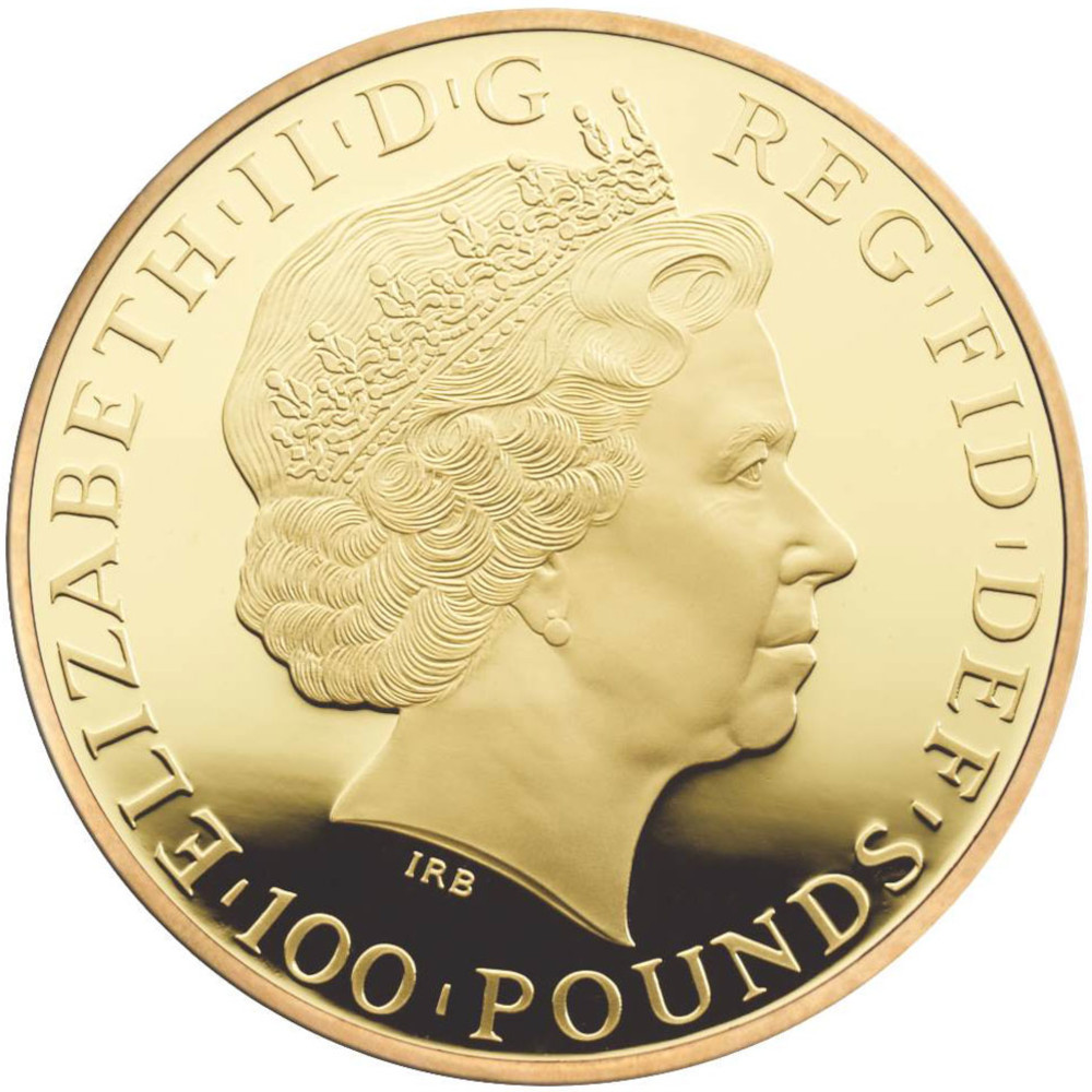 100 Pounds - Elizabeth II Year of the Sheep; Gold Proof obverse