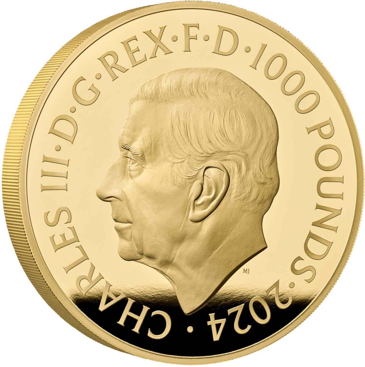 1000 Pounds - Charles III Britannia & Liberty; Gold Proof obverse