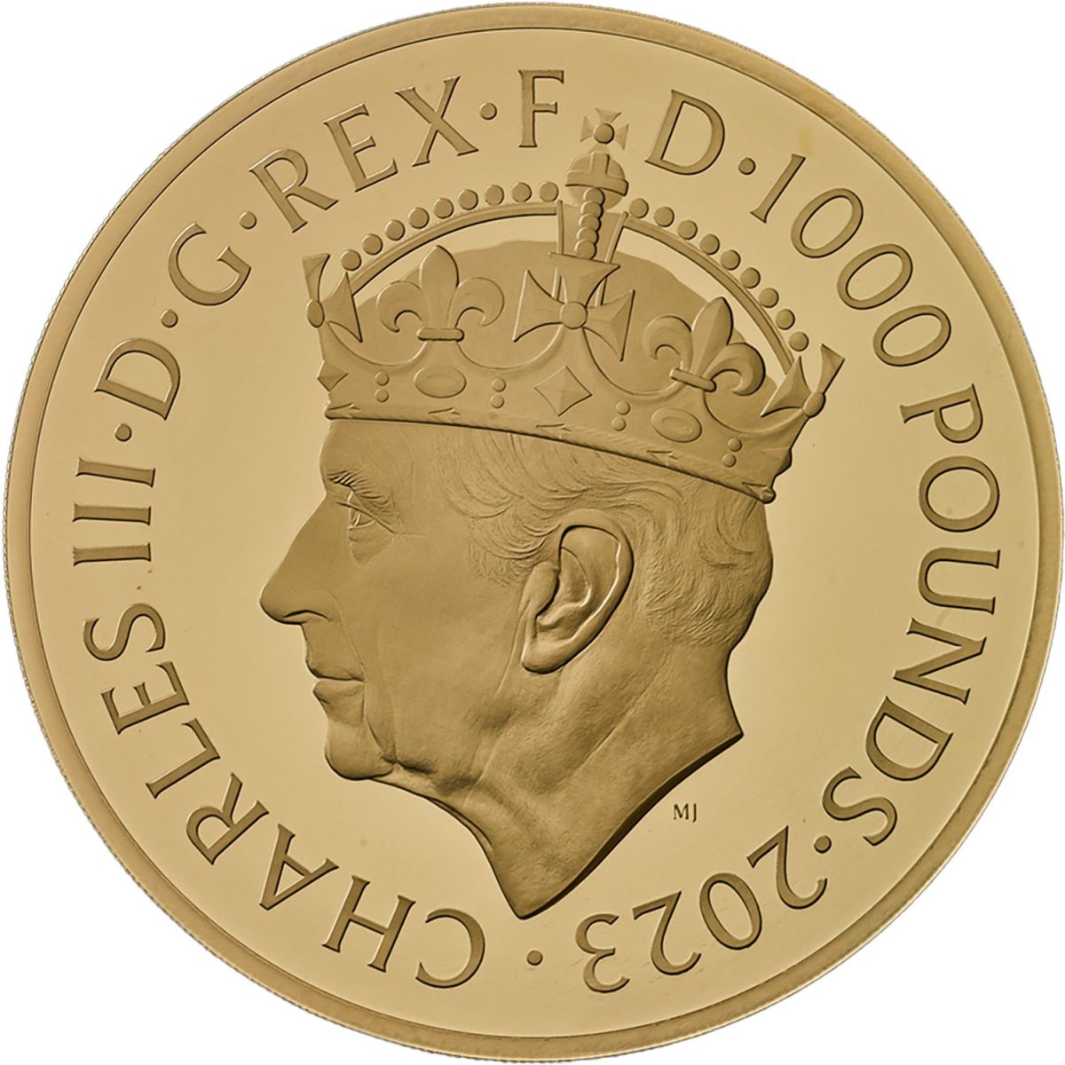 1000 Pounds - Charles III Coronation; Gold Proof obverse