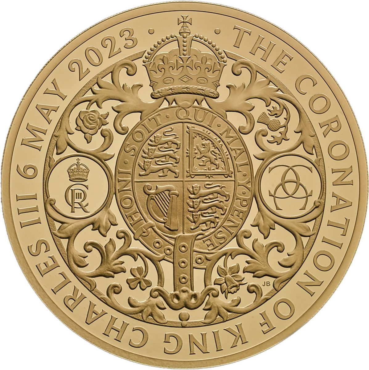 1000 Pounds - Charles III Coronation; Gold Proof reverse