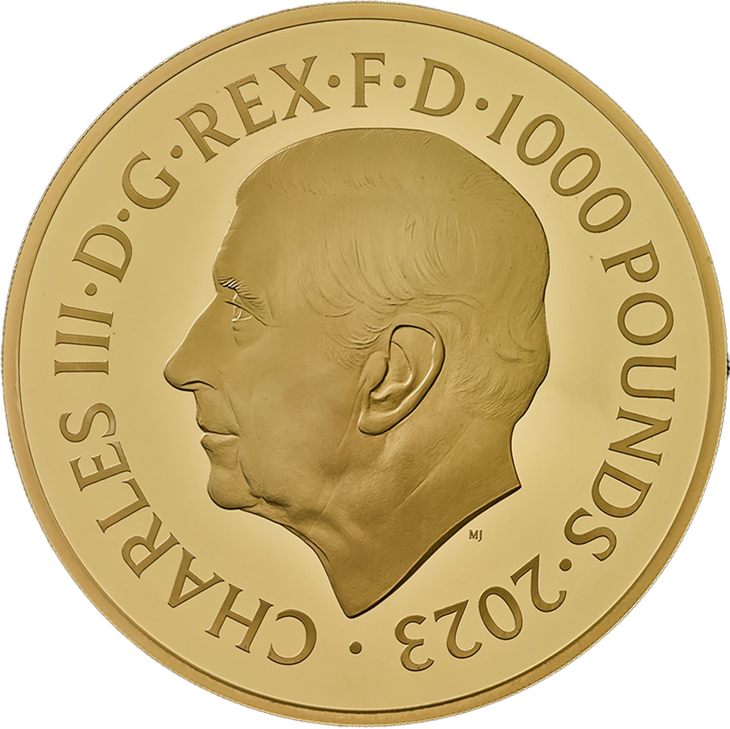 1000 Pounds - Charles III The Lion and The Eagle; Gold Proof obverse