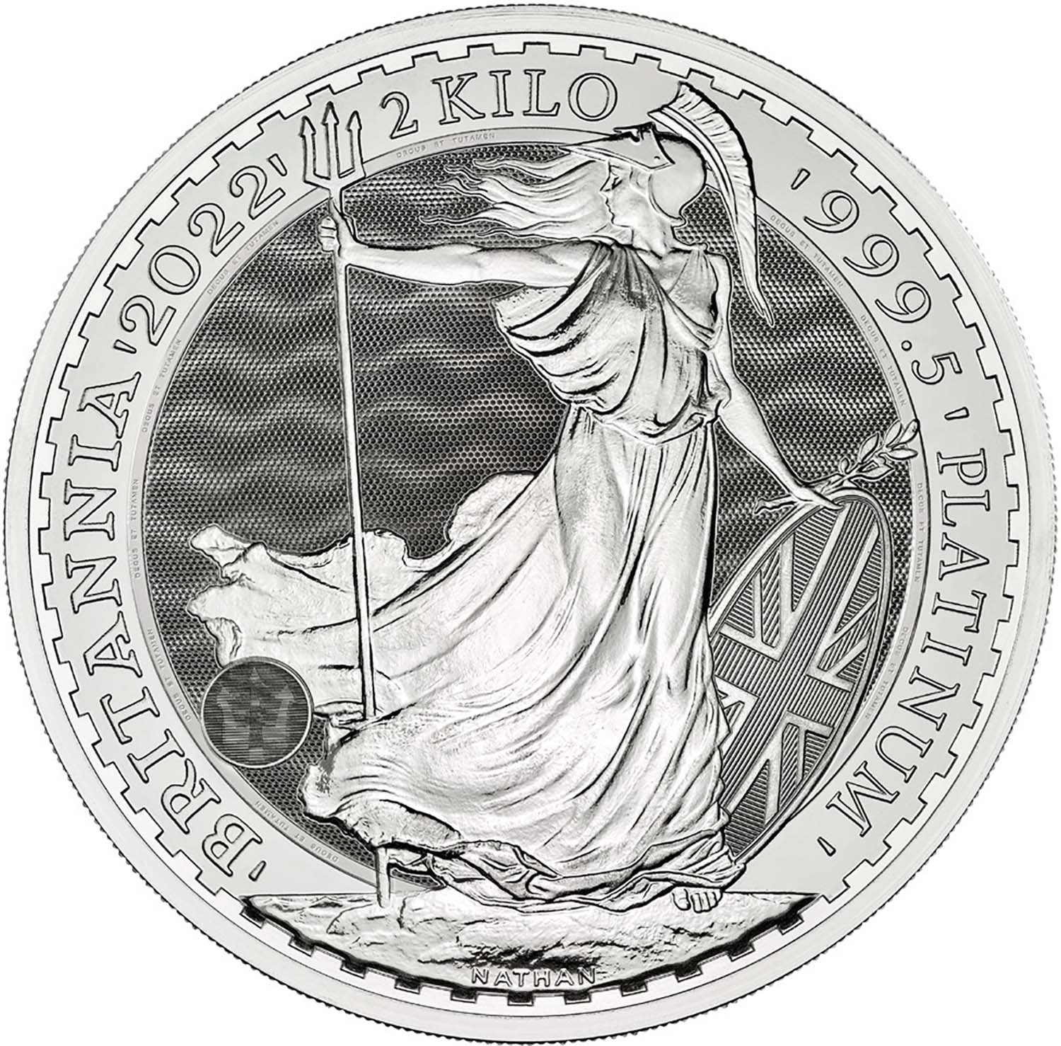 1000 Pounds - Elizabeth II 5th portrait; 2 kg Fine Platinum