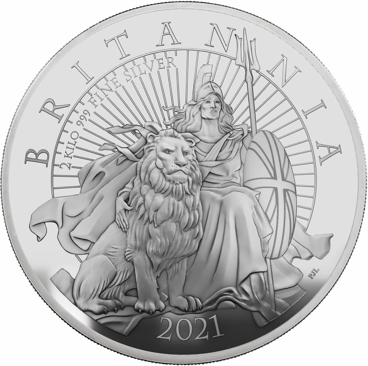 1000 Pounds - Elizabeth II 5th portrait; 2 kg Fine Silver