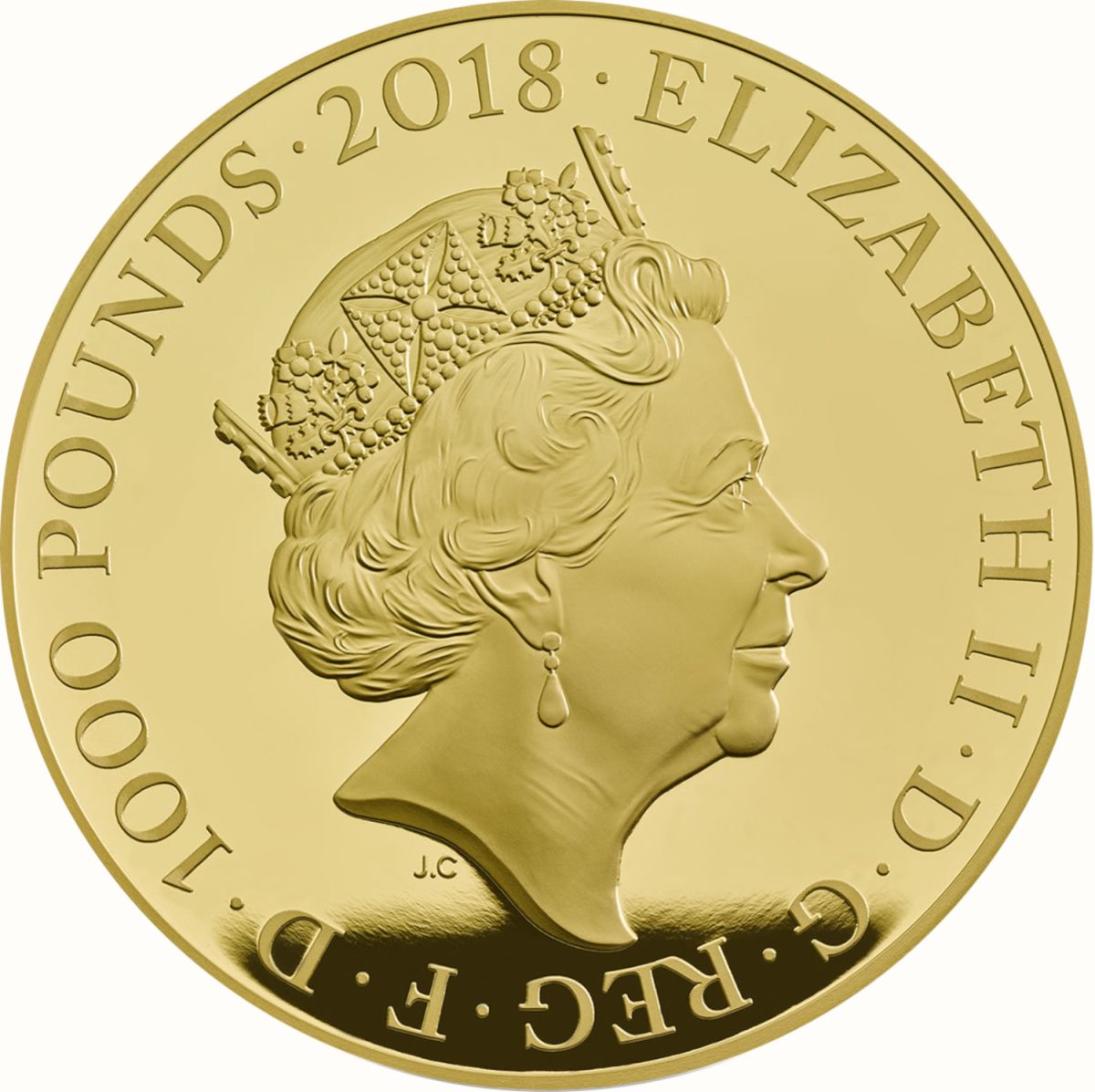 1000 Pounds - Elizabeth II Armistice; Gold Proof obverse