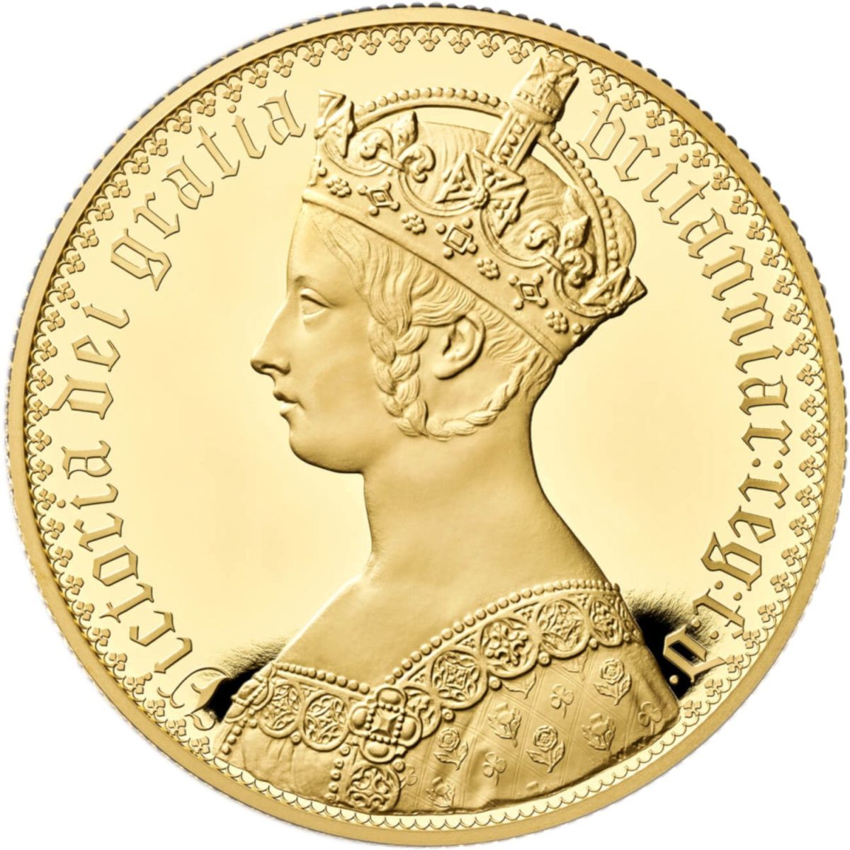 1000 Pounds - Elizabeth II Gothic Crown Portrait; Gold Proof