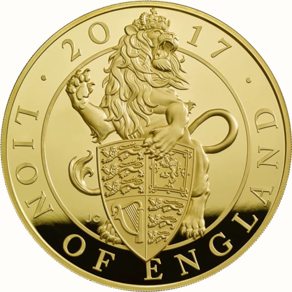 1000 Pounds - Elizabeth II Lion of England; Gold Proof