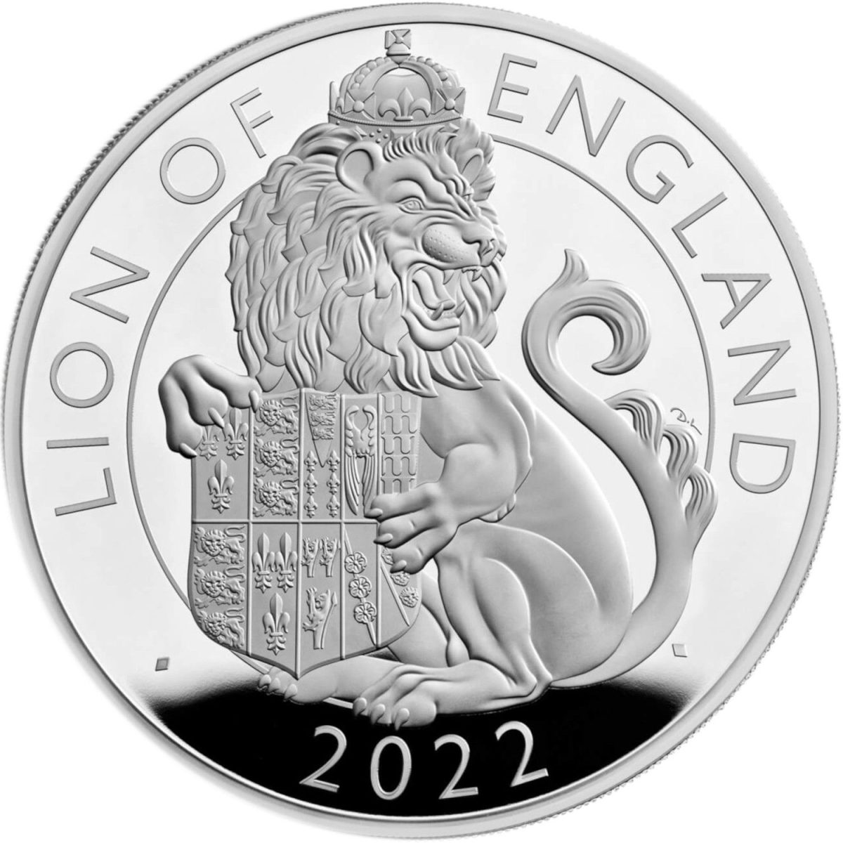 1000 Pounds - Elizabeth II Lion of England; Silver Proof
