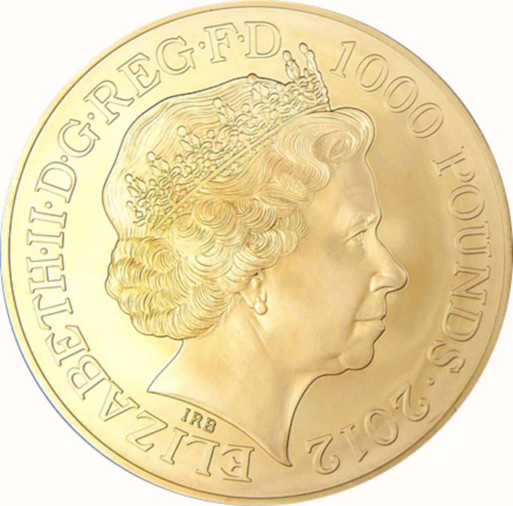1000 Pounds - Elizabeth II London Olympics; Gold Proof obverse
