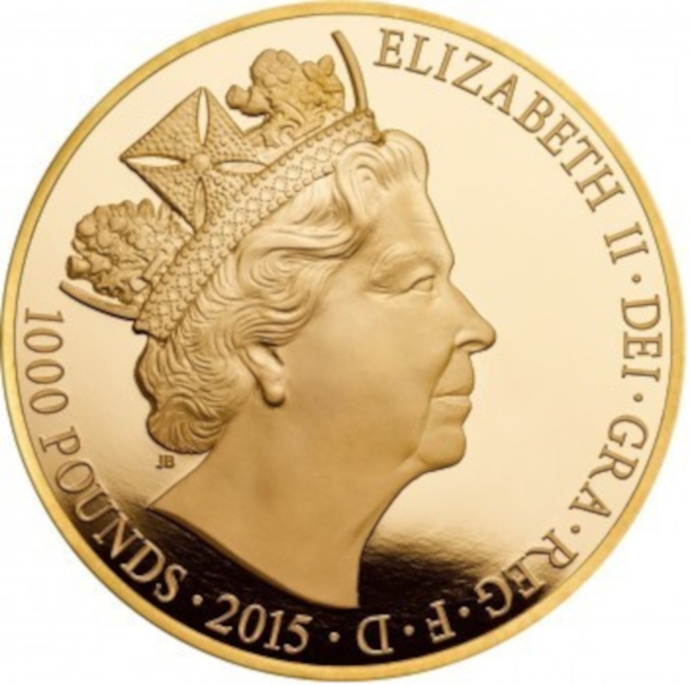 1000 Pounds - Elizabeth II Longest Reign; Gold Proof obverse