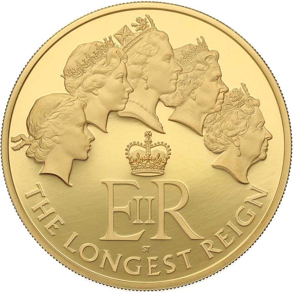 1000 Pounds - Elizabeth II Longest Reign; Gold Proof