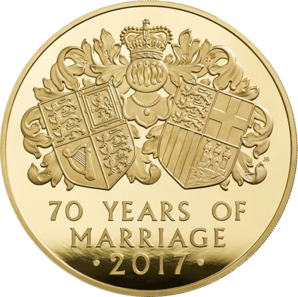 1000 Pounds - Elizabeth II Platinum Wedding; Gold Proof