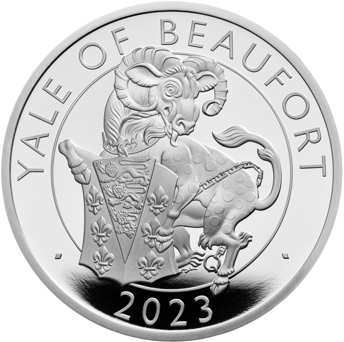1000 Pounds - Elizabeth II Posthumous; Yale of Beaufort; Silver Proof