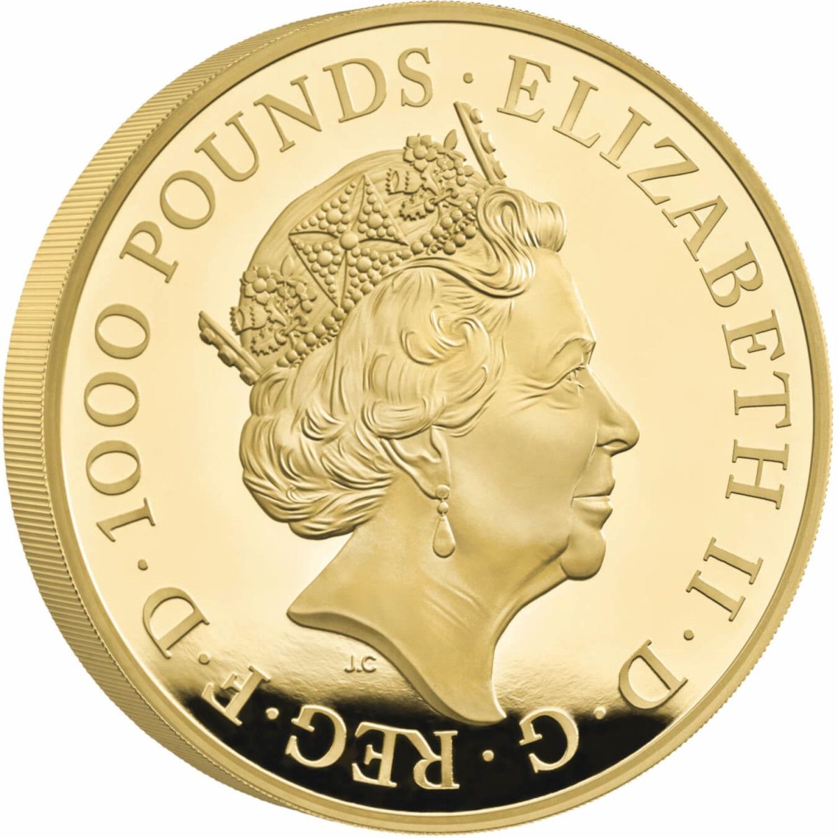 1000 Pounds - Elizabeth II Posthumous; Year of the Rabbit; Gold Proof obverse
