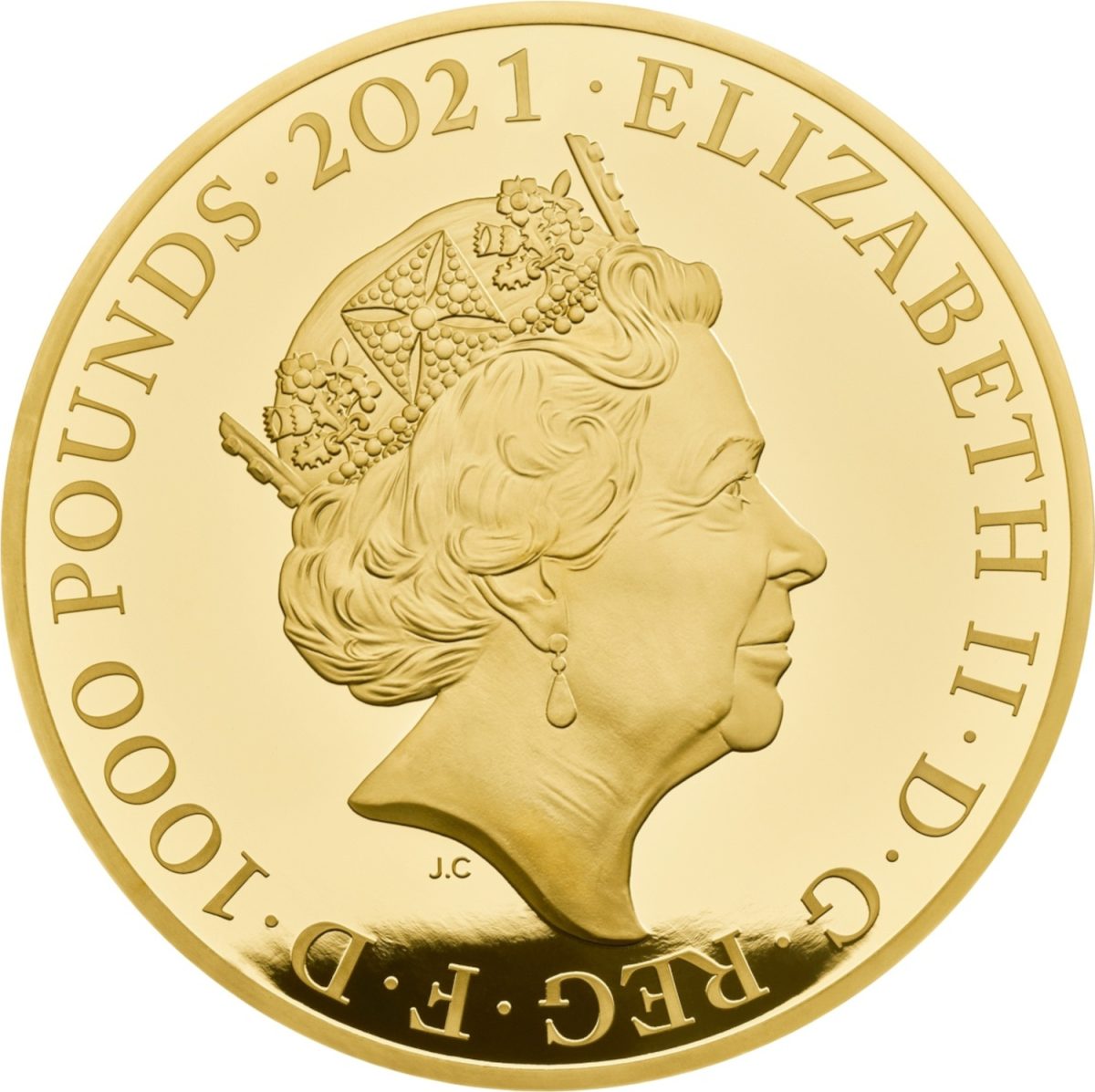 1000 Pounds - Elizabeth II Prince Philip, Gold Proof obverse
