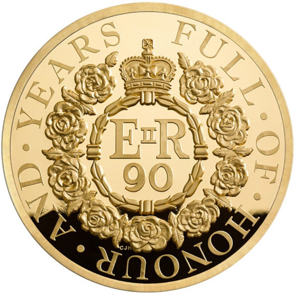 1000 Pounds - Elizabeth II Queen's 90th Birthday; Gold Proof