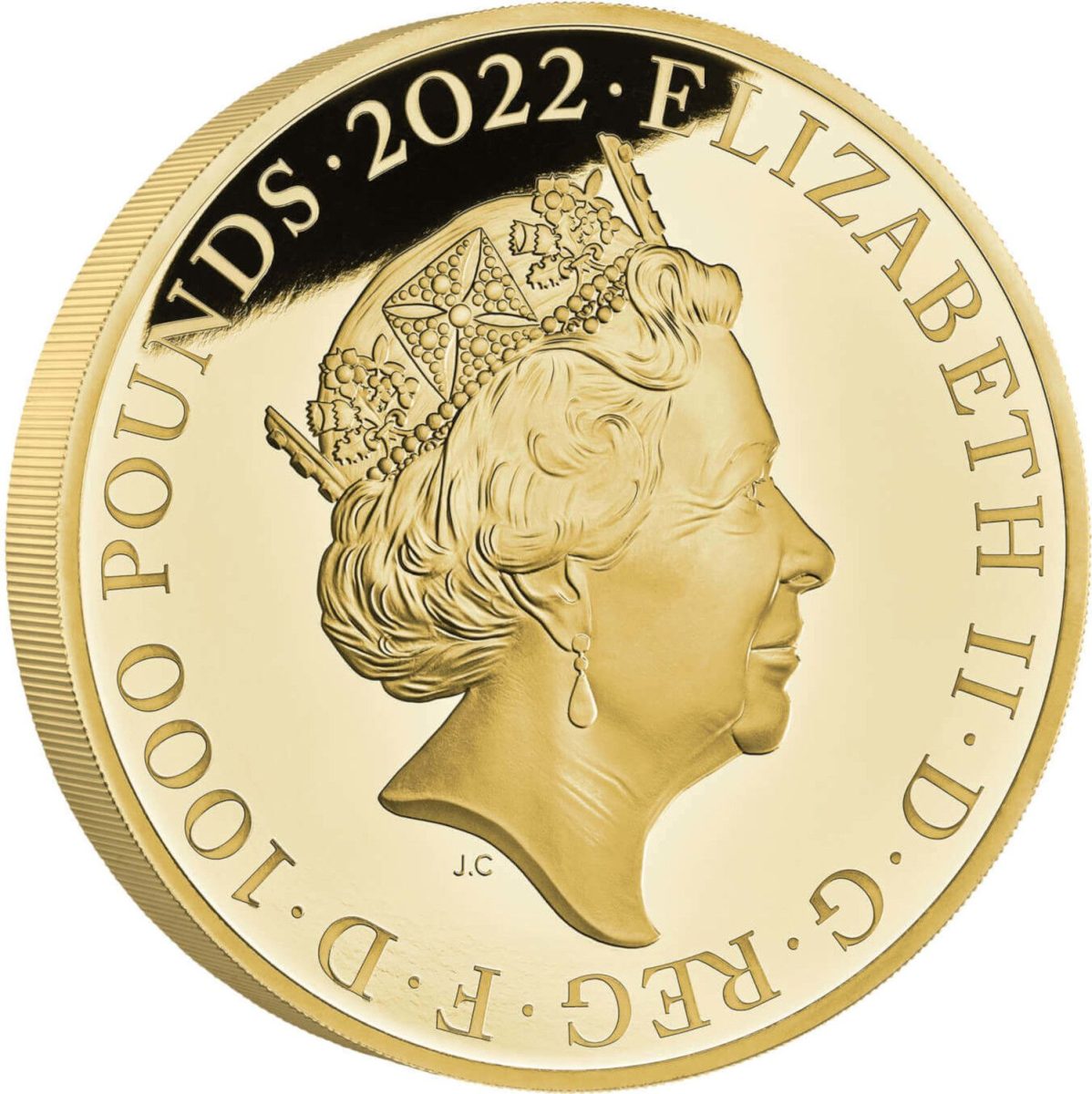 1000 Pounds - Elizabeth II Rome; Gold Proof obverse