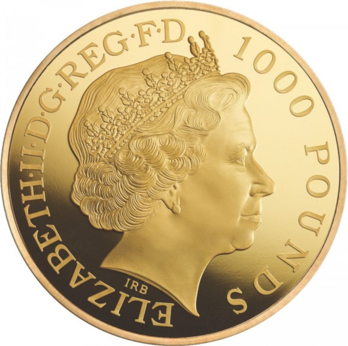 1000 Pounds - Elizabeth II Royal Christening; Gold Proof obverse