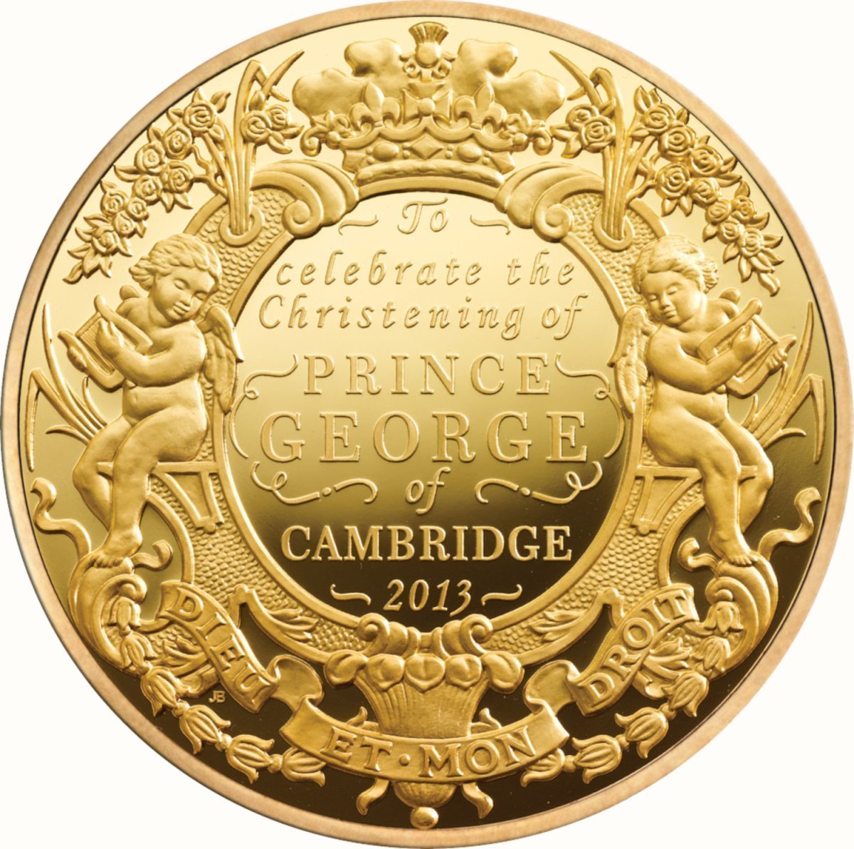 1000 Pounds - Elizabeth II Royal Christening; Gold Proof