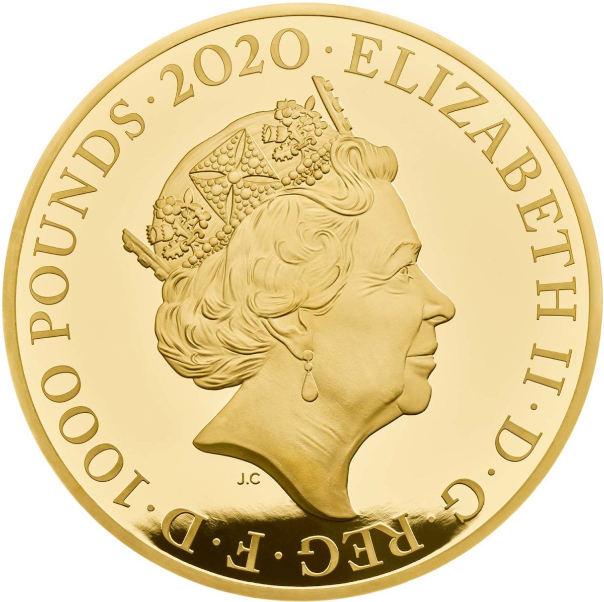 1000 Pounds - Elizabeth II The Three Graces; Gold Proof obverse