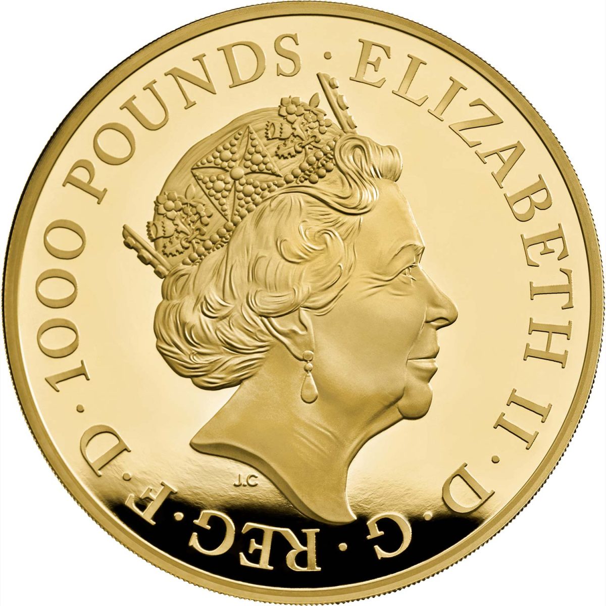 1000 Pounds - Elizabeth II White Greyhound of Richmond; Gold Proof obverse