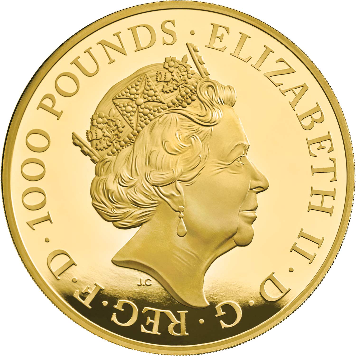 1000 Pounds - Elizabeth II Year of the Pig; Gold Proof obverse
