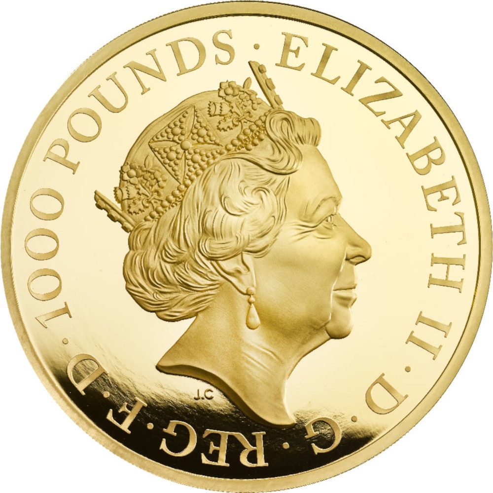 1000 Pounds - Elizabeth II Year of the Rooster; Gold Proof obverse