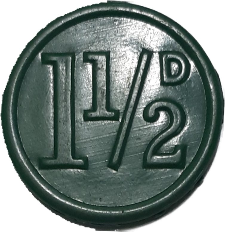 1½ Pence - Birmingham Corporation Tramways reverse
