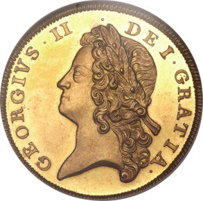 2 Guineas - George II Pattern obverse