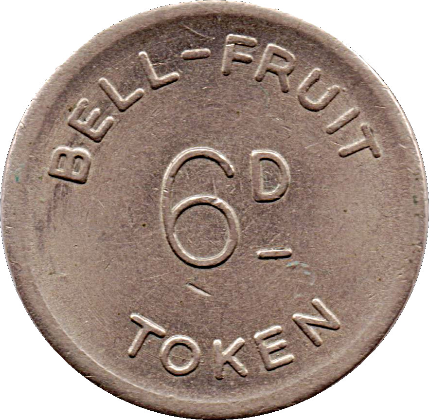 2½ Pence / 6 Pence - Bell-Fruit Token reverse