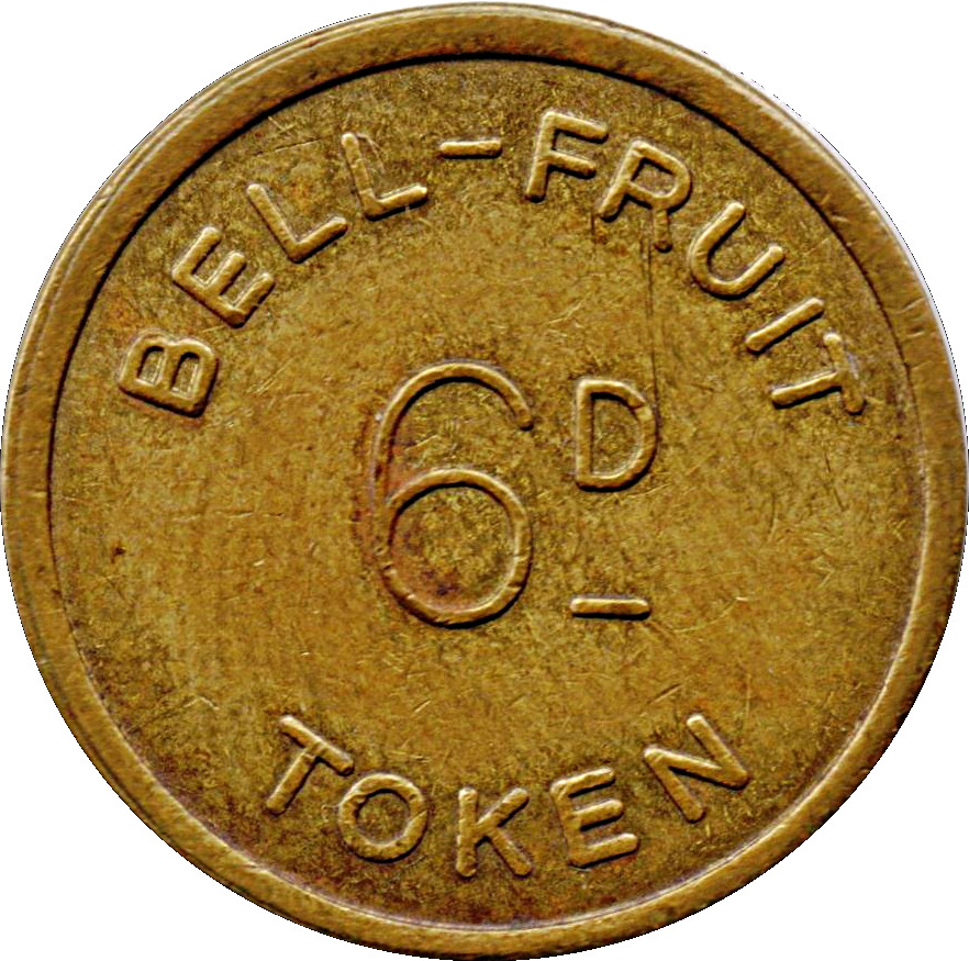 2½ Pence / 6 Pence - Bell-Fruit Token reverse