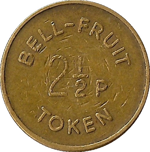 2½ Pence - Bell-Fruit Token 2 I/2 obverse