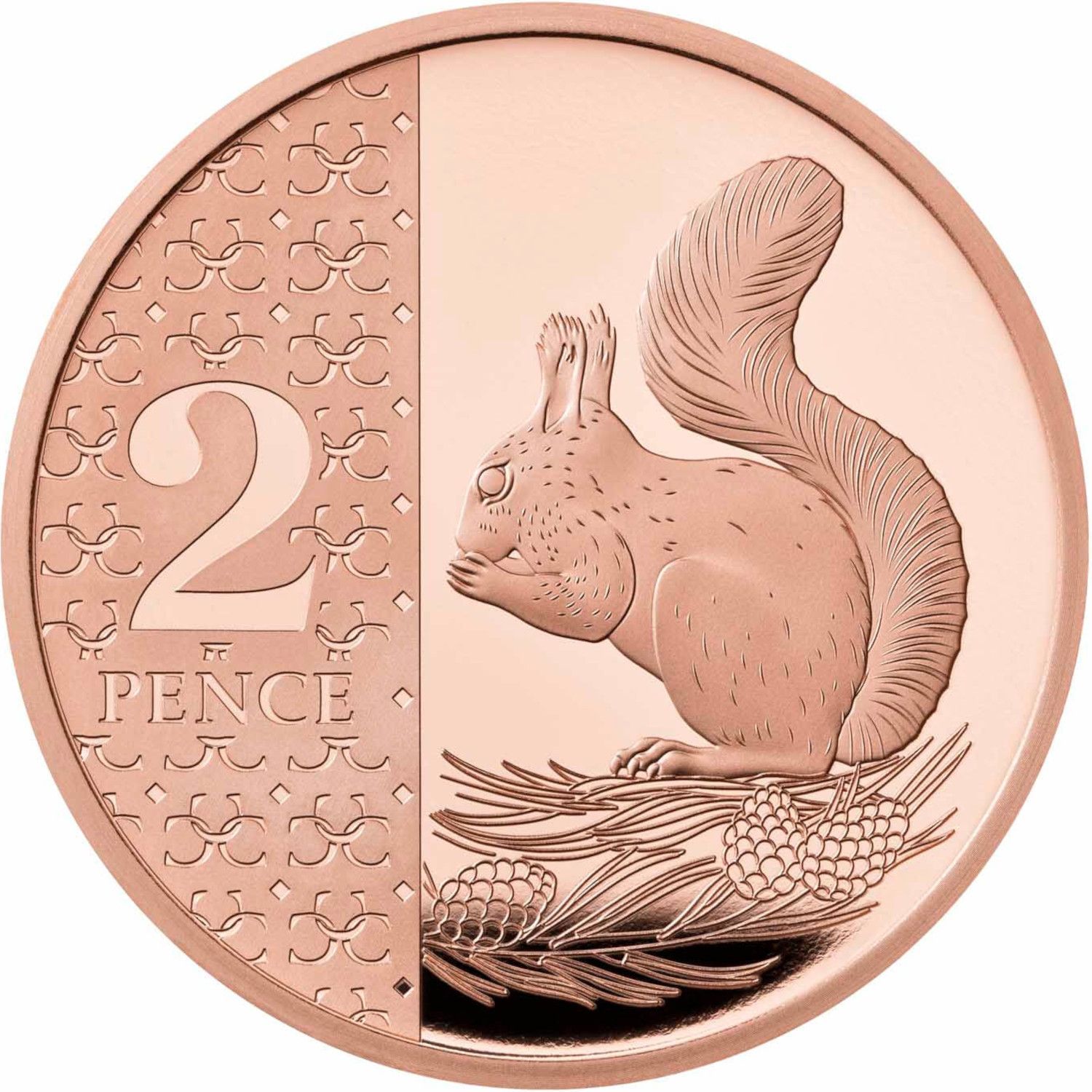 2 Pence - Charles III Red Squirrel; Gold Proof reverse