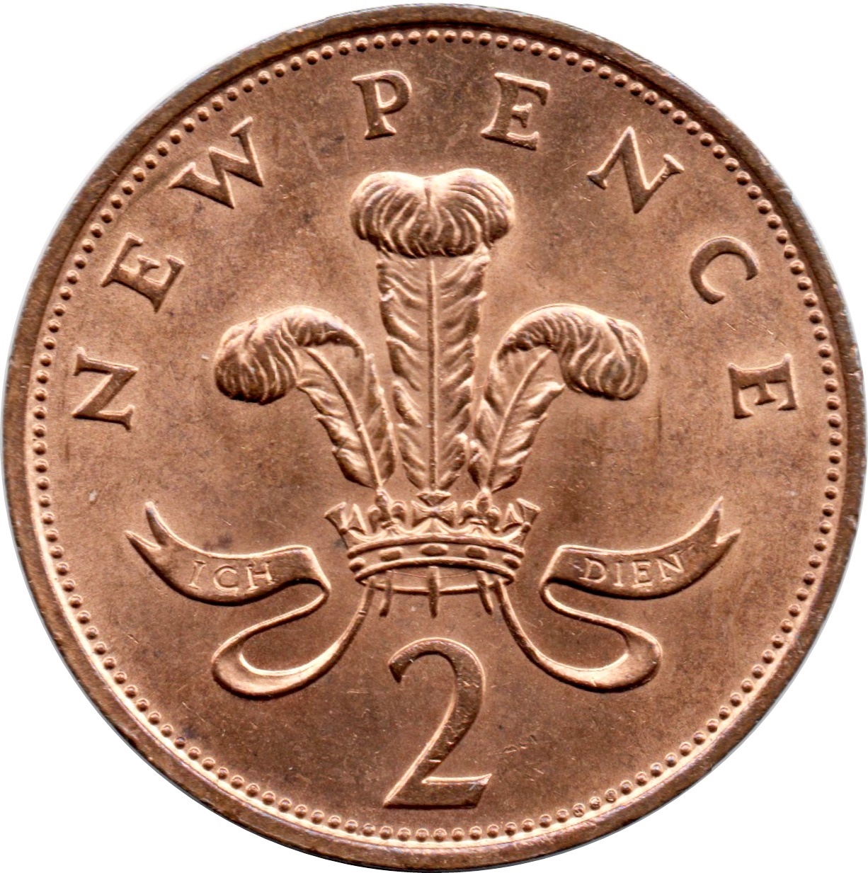 2 Pence - Elizabeth II 2nd portrait; Mule - New Pence reverse